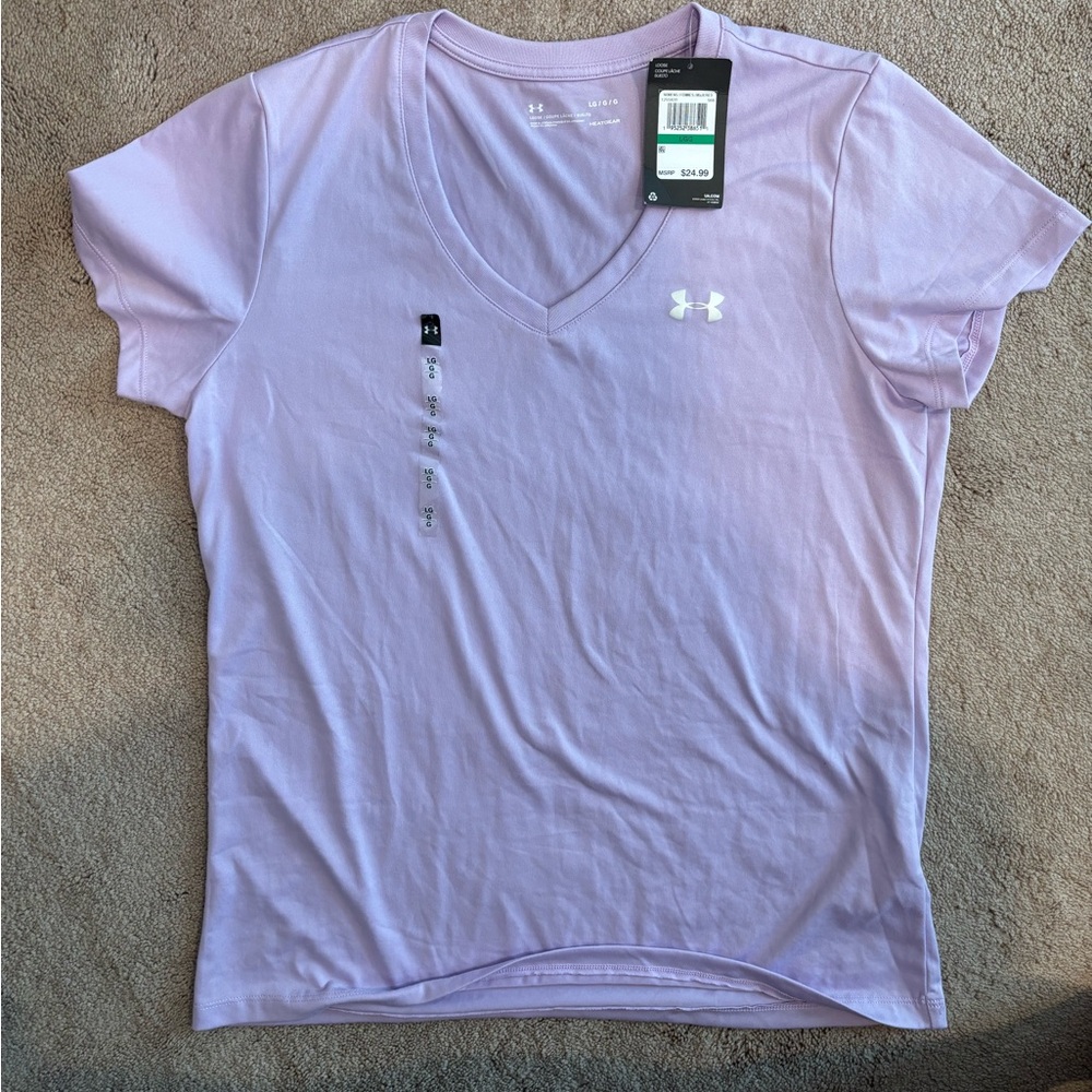 Under Armour Women's Light Purple V-Neck Tee